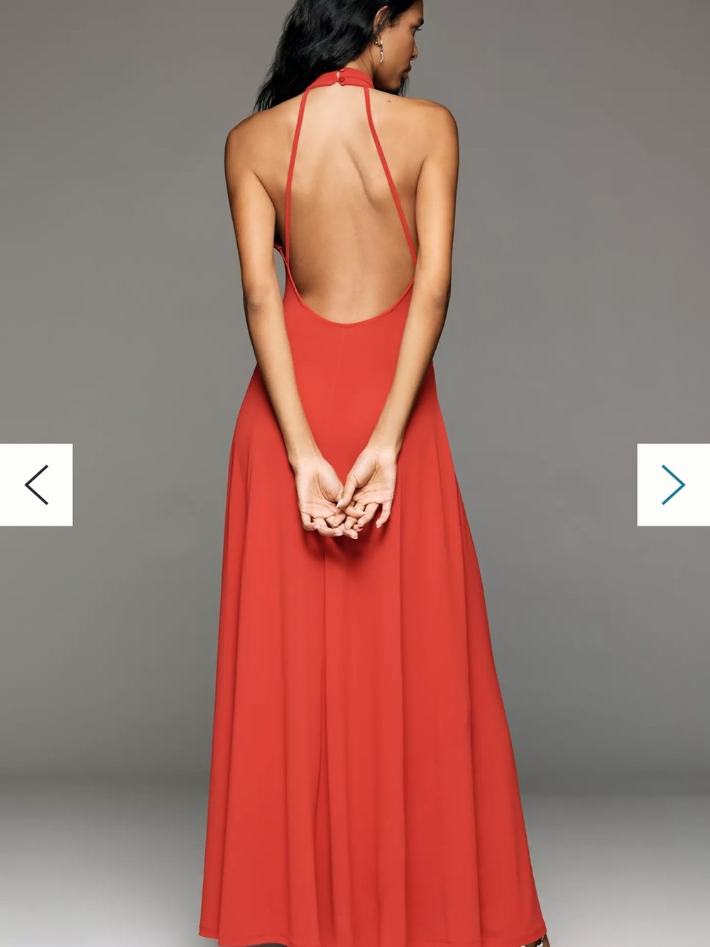 By Anthropologie Halter Open-Back A-Line Maxi Dress